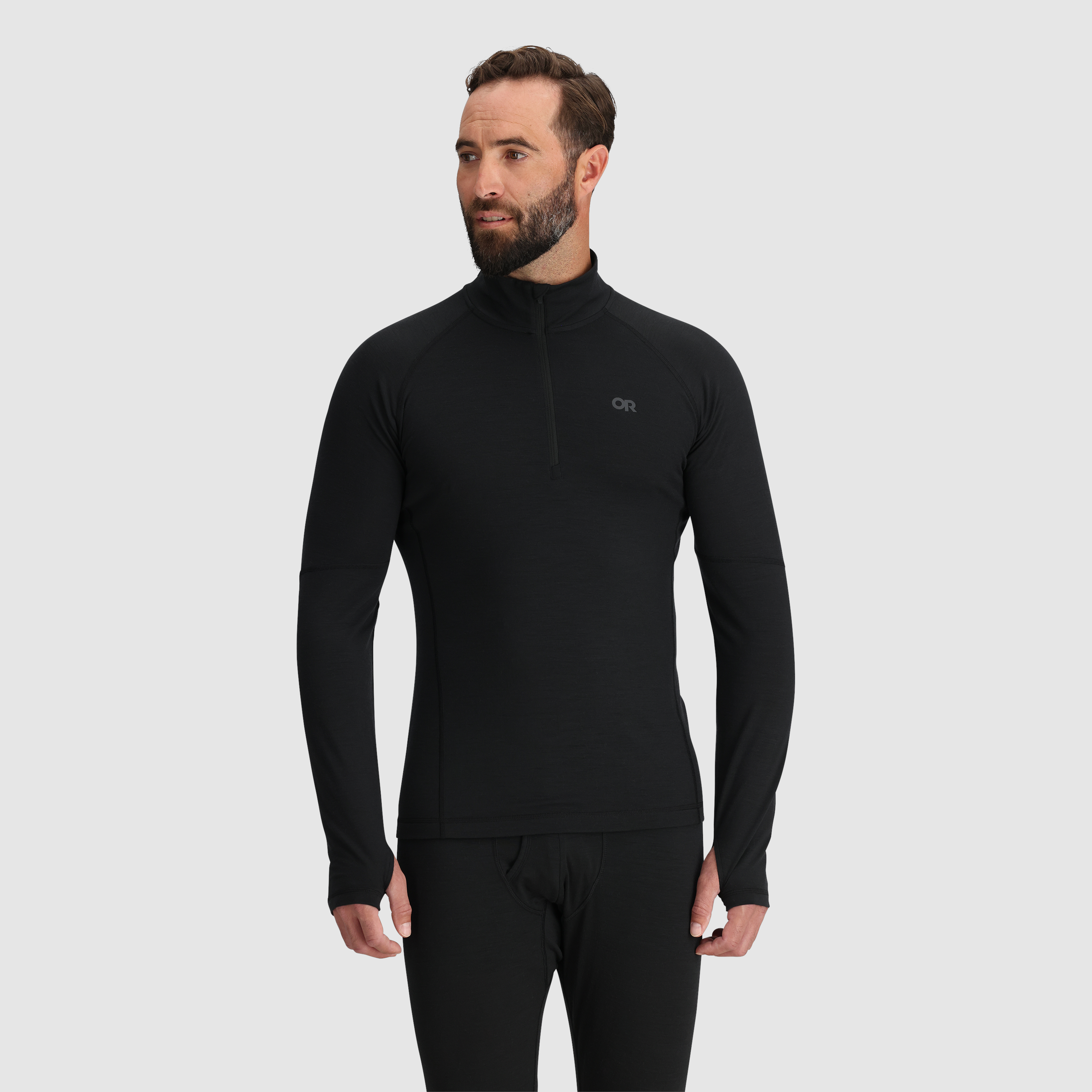 Men's Merino Wool Quarter Zip Base Layer for Hiking & Skiing | Alpine Onset