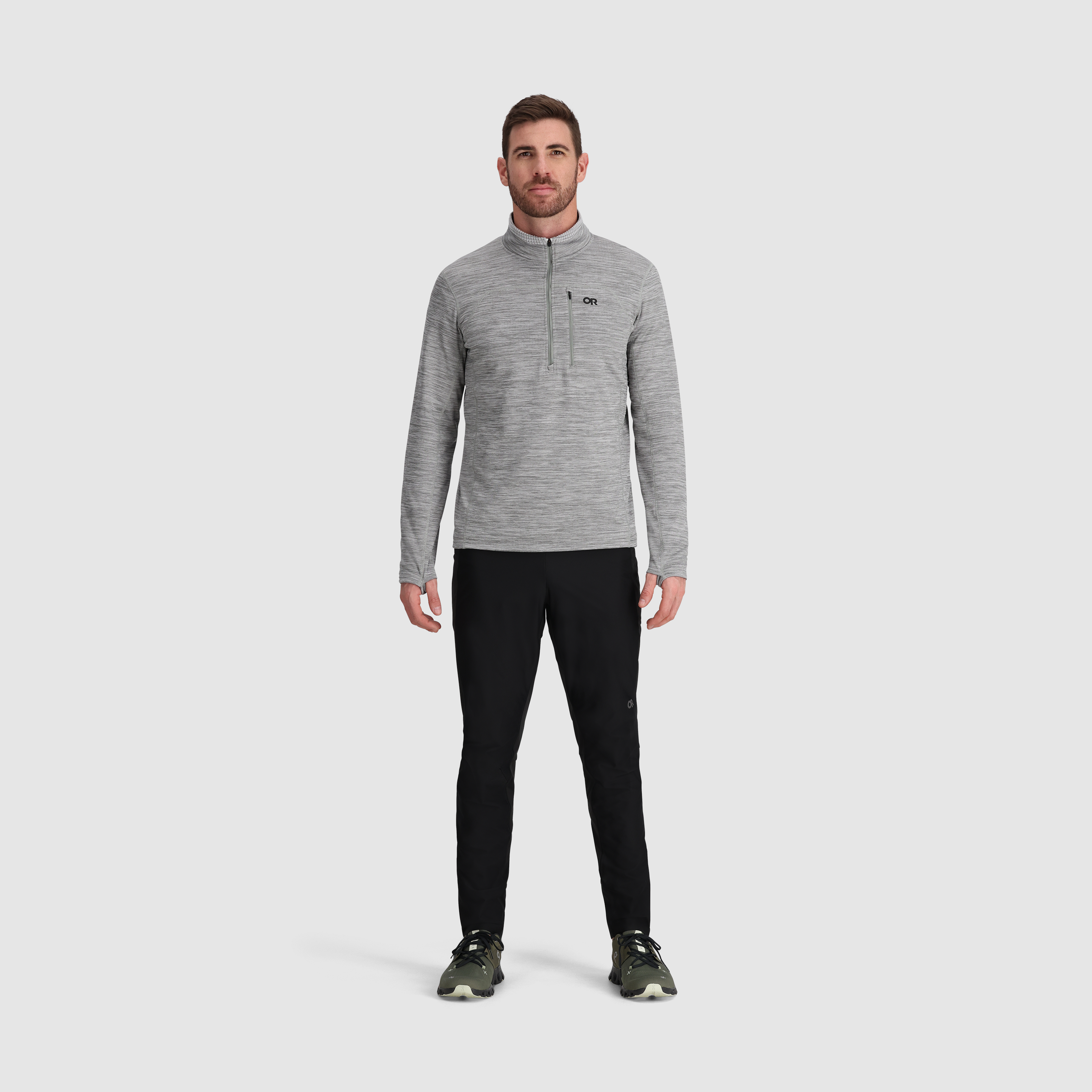 Men's Breathable Fleece Half Zip for Outdoor Activities | Vigor Grid