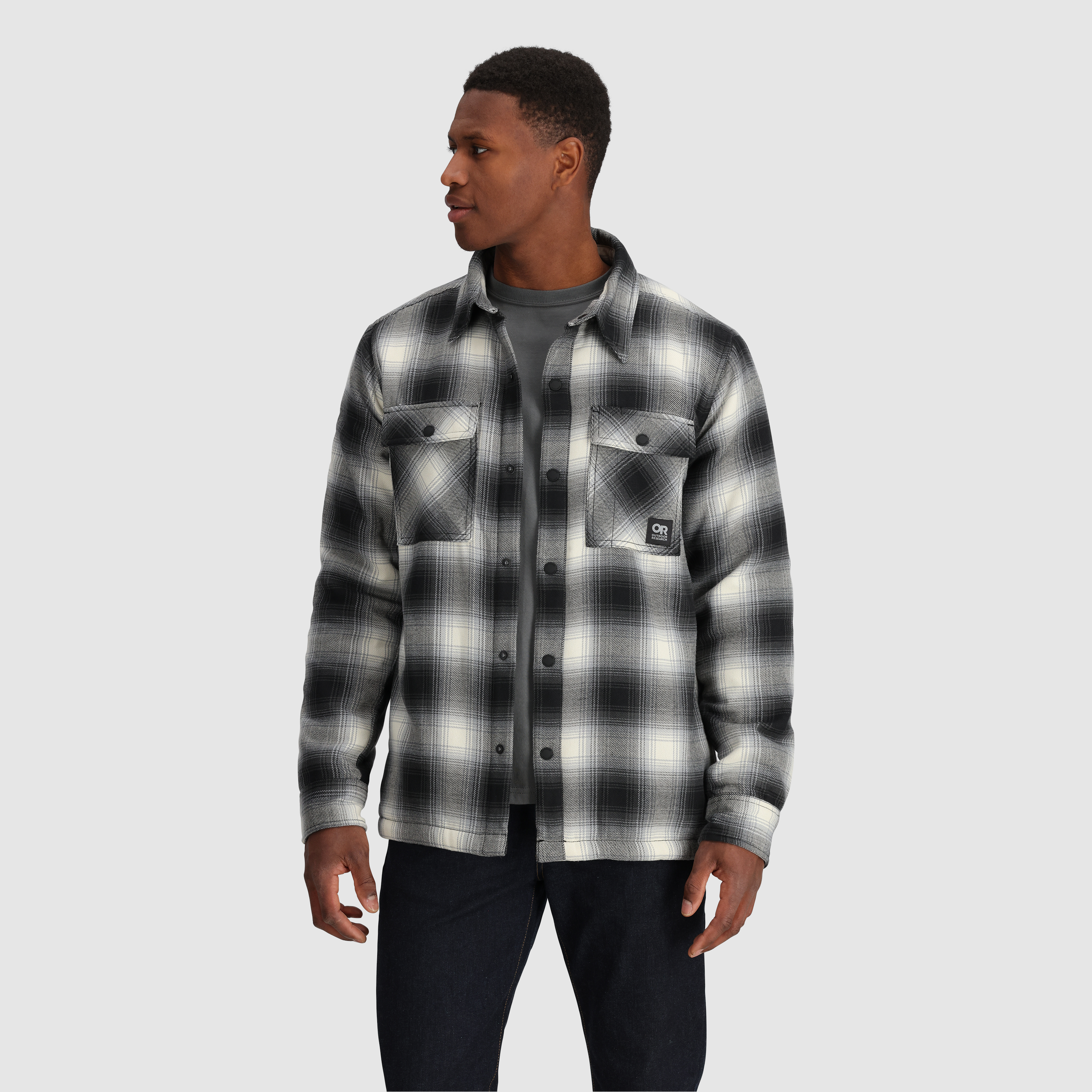 Sherpa Fleece Lined Flannel Shirt Jacket for Men | Feedback