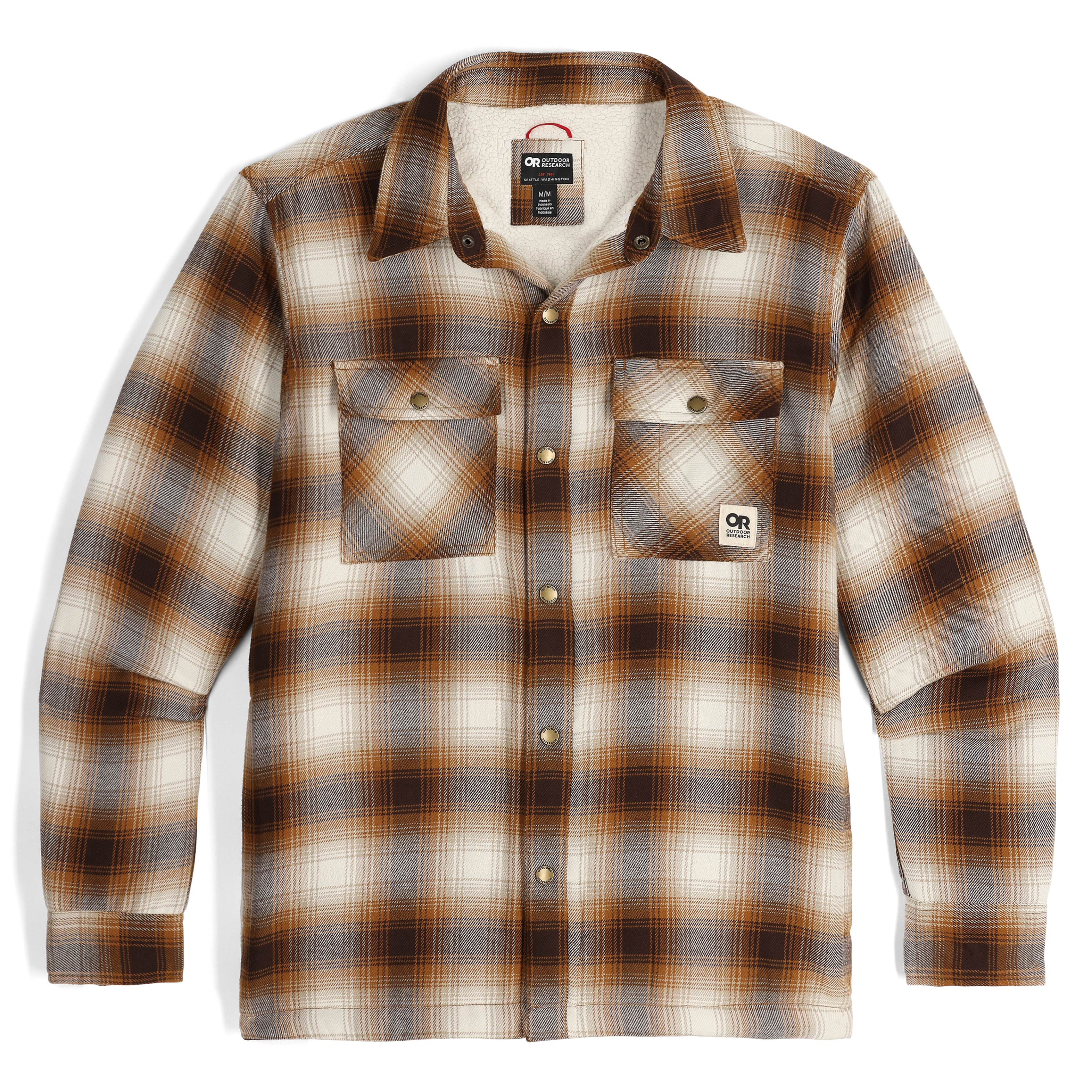Sherpa Fleece Lined Flannel Shirt Jacket for Men | Feedback
