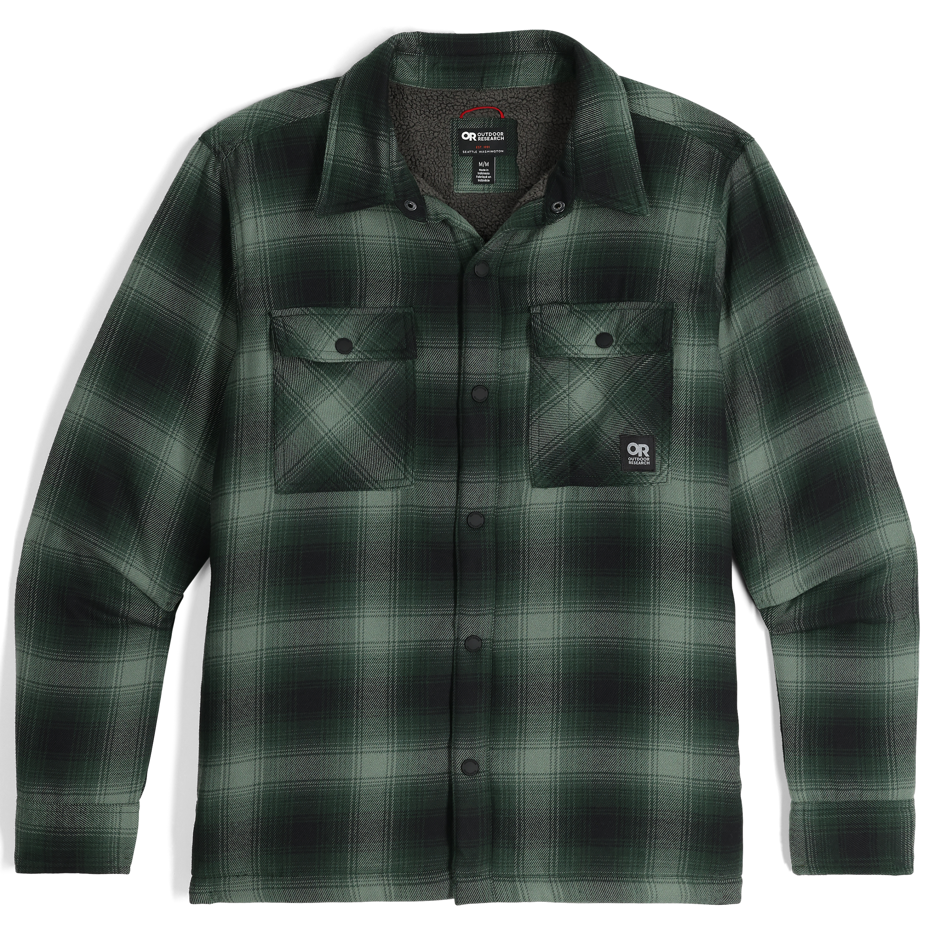 Sherpa Fleece Lined Flannel Shirt Jacket for Men | Feedback