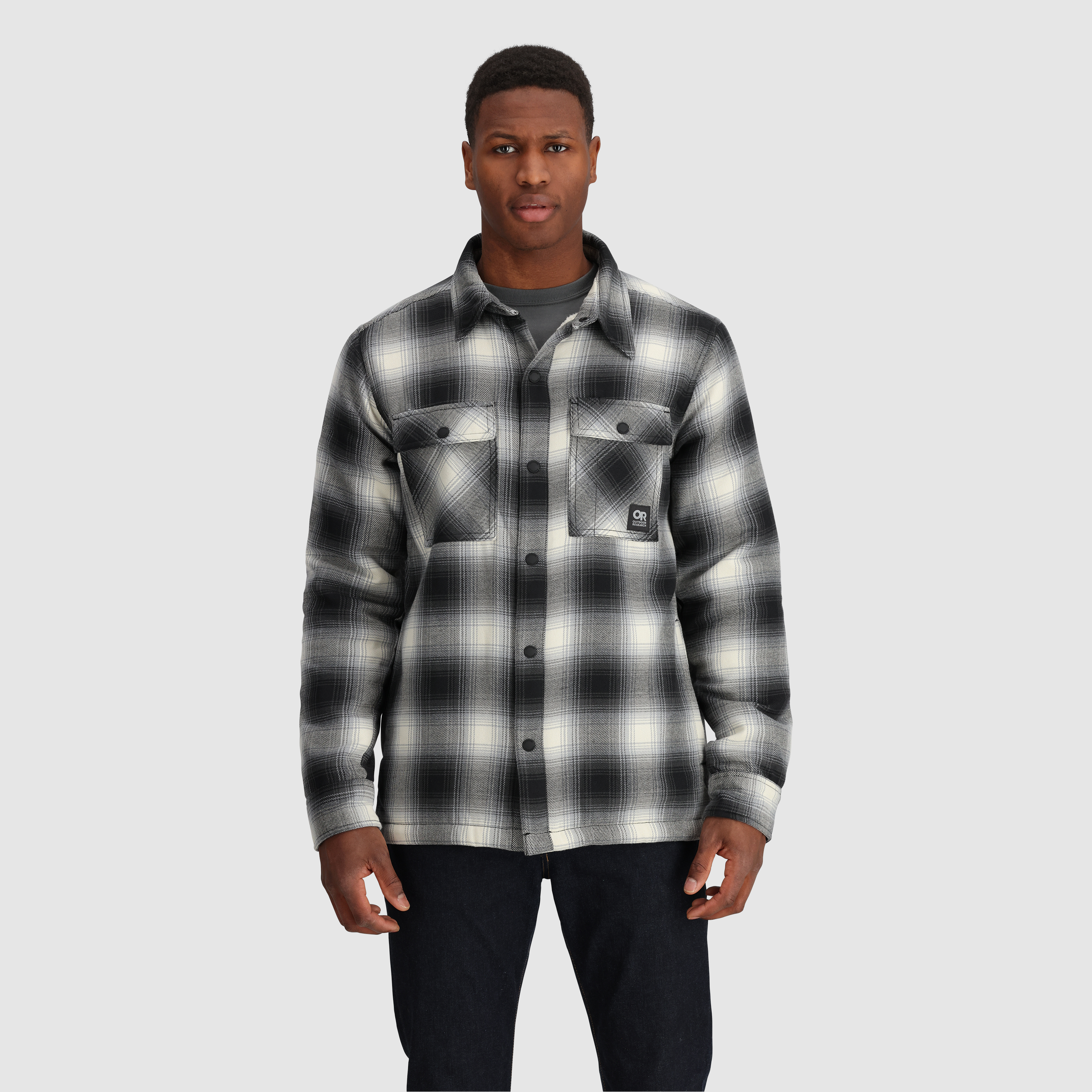 Sherpa Fleece Lined Flannel Shirt Jacket for Men | Feedback