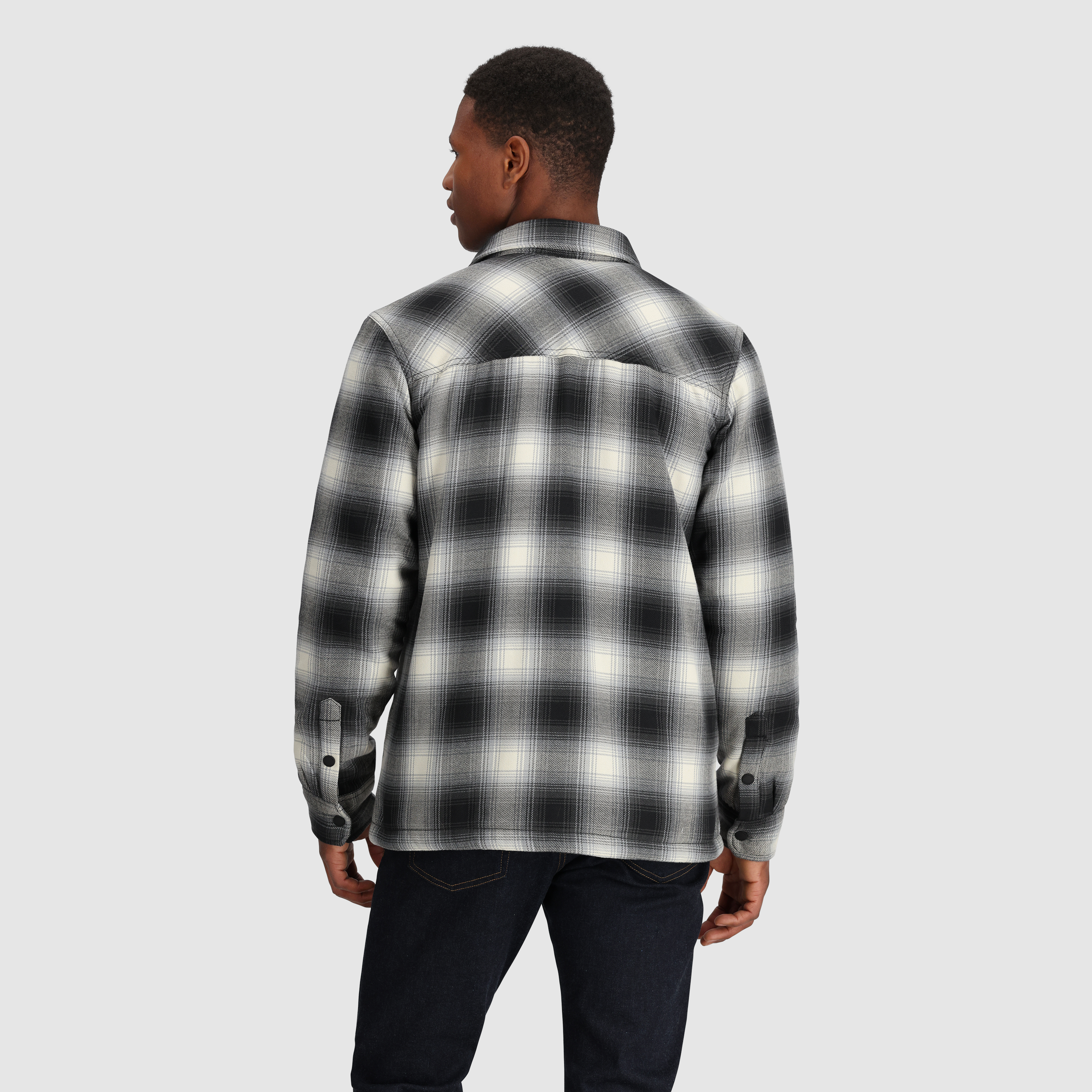 Sherpa Fleece Lined Flannel Shirt Jacket for Men | Feedback
