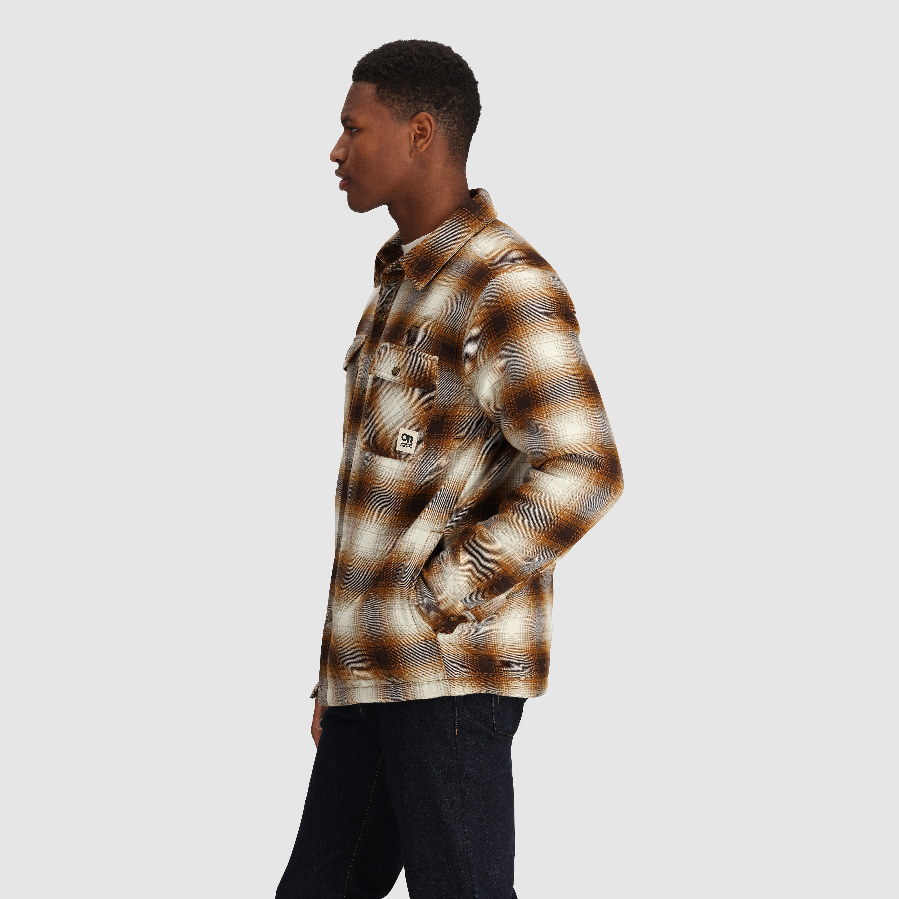 Sherpa Fleece Lined Flannel Shirt Jacket for Men | Feedback