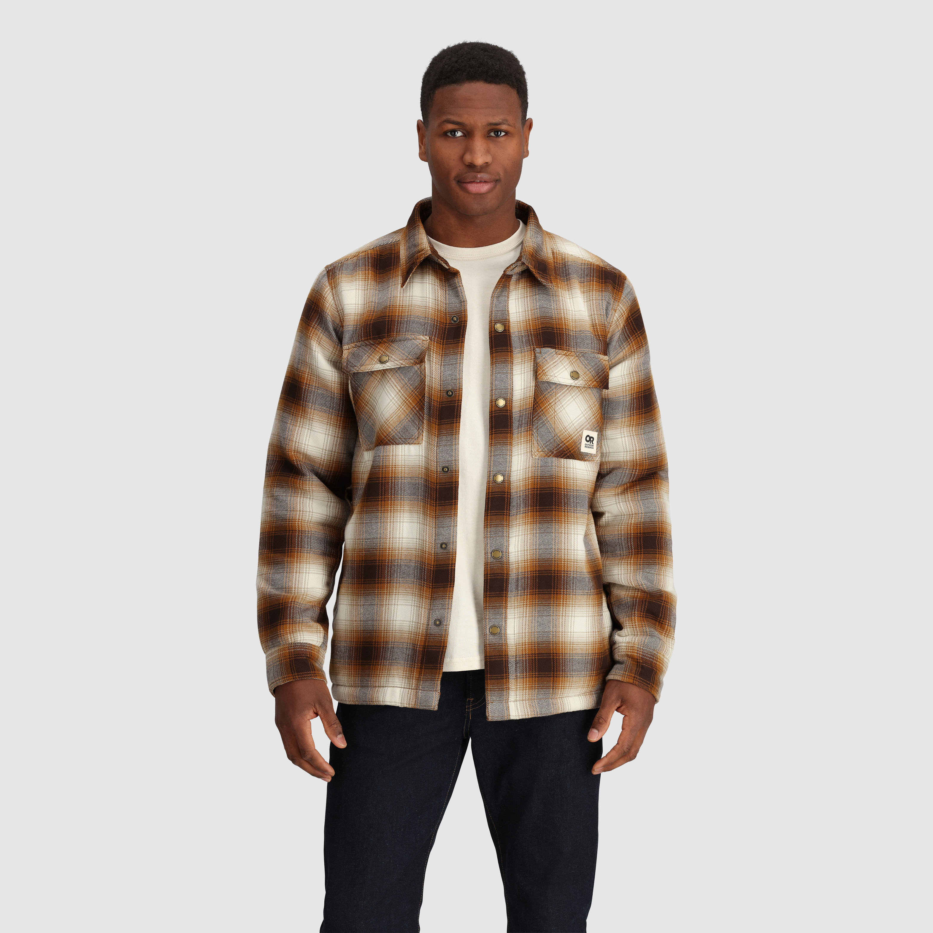 Sherpa Fleece Lined Flannel Shirt Jacket for Men | Feedback