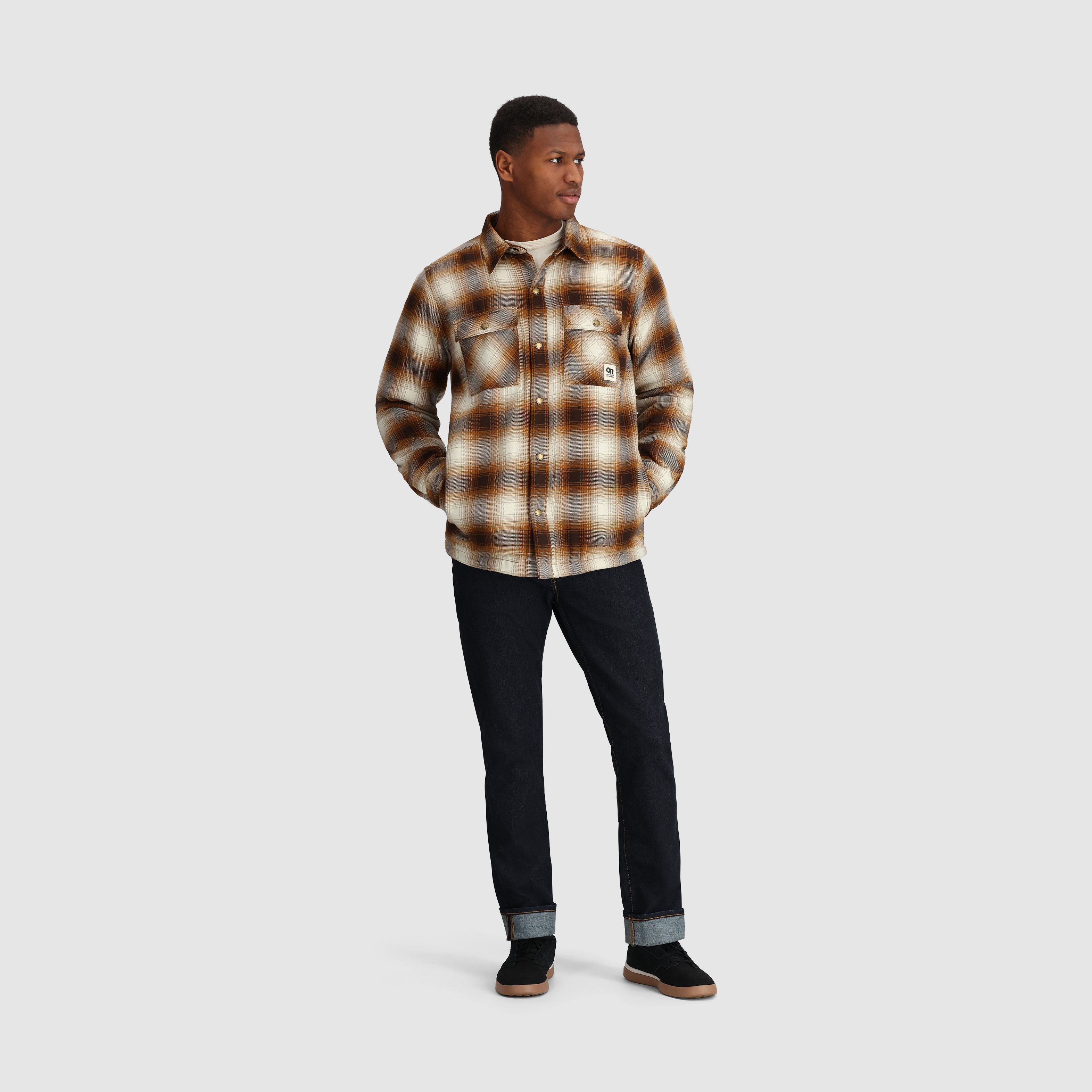 Sherpa Fleece Lined Flannel Shirt Jacket for Men | Feedback