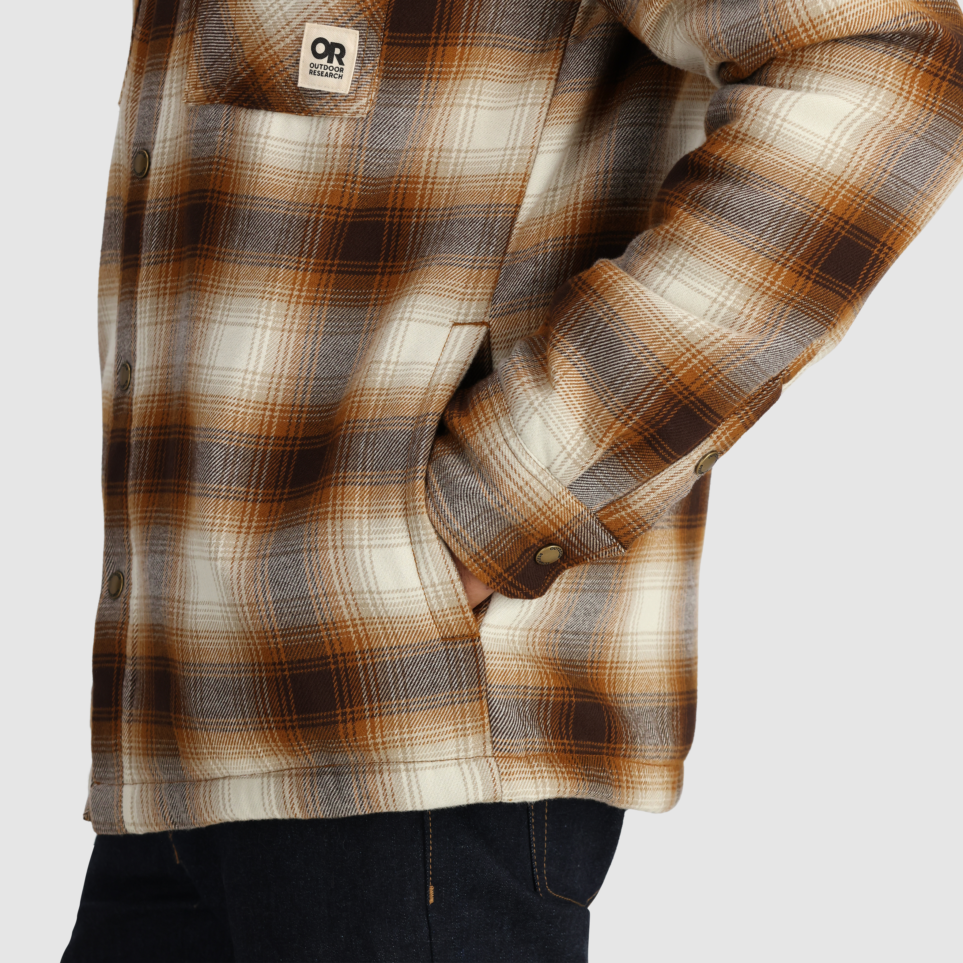 Sherpa Fleece Lined Flannel Shirt Jacket for Men | Feedback